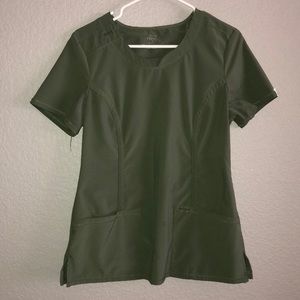 Olive green scrub top